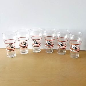 Set of 6 Vintage NFL  Dolphins Coca Cola Glasses